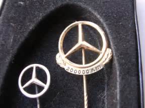 2 Mercedes Benz Pins A Gold Plated 200000 Km Pin A Silvered Pin
