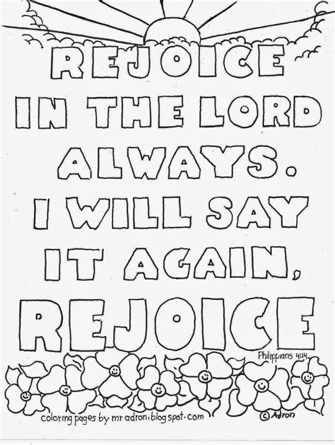 Rejoice In The Lord Coloring Page Coloring Pages
