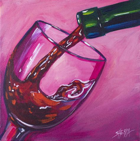 How To Paint Wine Pouring On Canvas Step By Step Free Video Lesson Acrylic April Day 7 In 2022