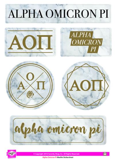 Alpha Omicron Pi Aopi Sorority Stickers Marble Brothers And Sisters