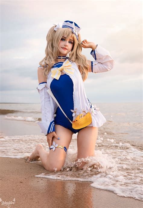 Game Genshin Impact Summertime Sparkle Barbara Swimsuit Cosplay Costume Cute Cosplay Swimsuit