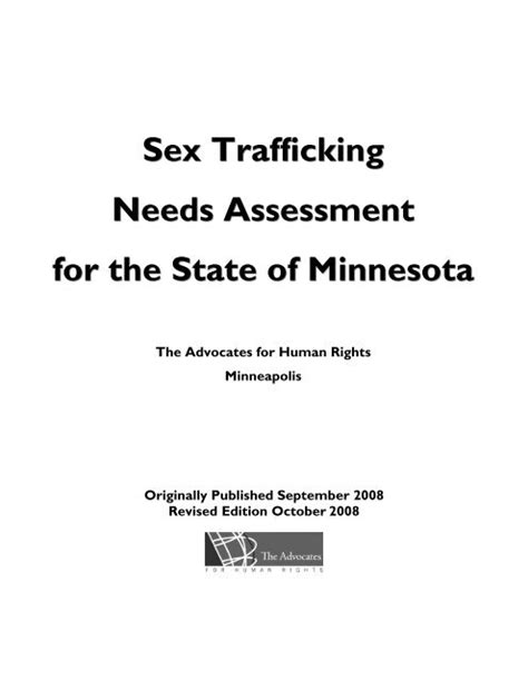 Sex Trafficking Needs Assessment For The State Of Minnesota