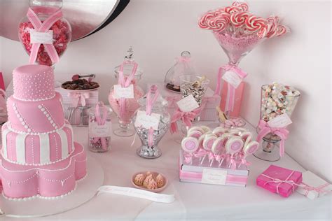 Uptown Soirée Sugar Coated Pink And White Candy Buffet