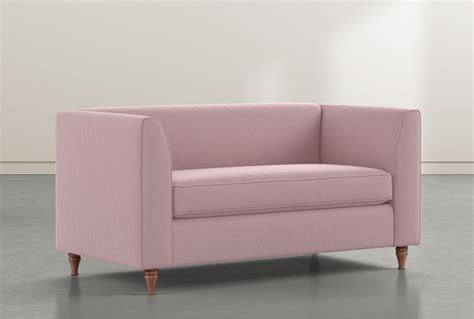 Frances Pink Velvet Settee Living Spaces