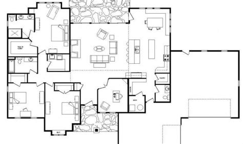 Single Level House Plans Open Floor Plan Custom Log Home Jhmrad 50003