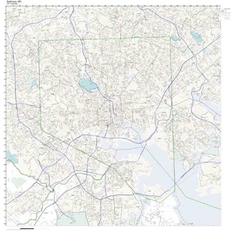 Working Maps Zip Code Wall Map Of Baltimore Md Zip Code Map Laminated