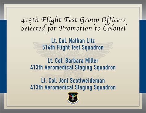 Hq Arpc Announces Reserve Colonel Promotions 413th Flight Test Group