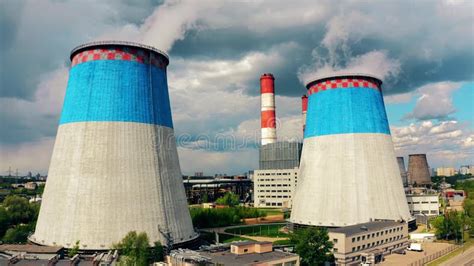 Aerial View Of A Thermal Power Plant Cooling Towers Stock Photo Image