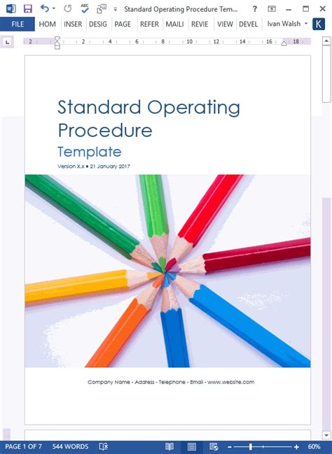 Standard Operating Procedure Sop Writing Guide With Wordexcel