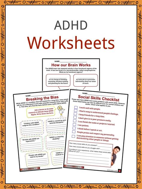 Free Printable Adhd Therapy Worksheets