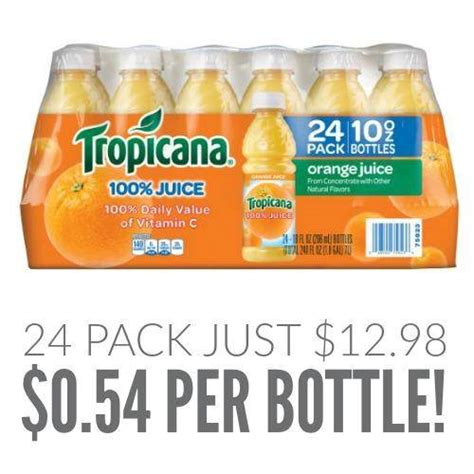 Hot Tropicana Orange Juice 24 Packs Just 1298
