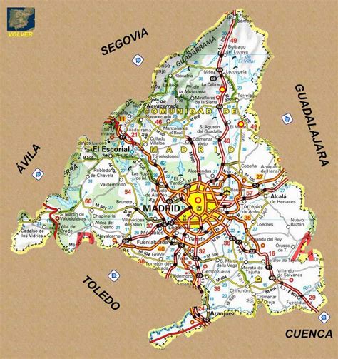 Mapa Fisico Comunidad De Madrid Para Imprimir Mapas De Espana Para