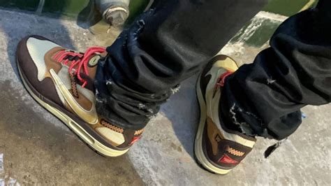 Your Best Look Yet At The Travis Scott X Nike Air Max 1 Baroque Brown
