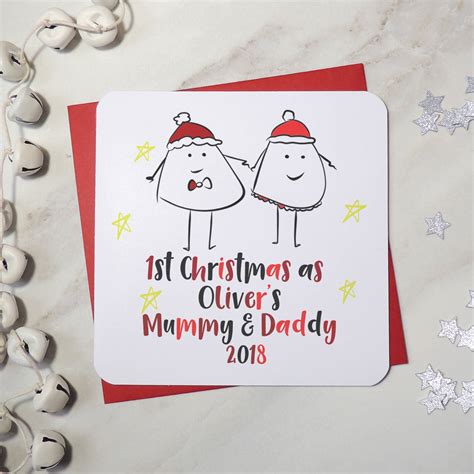 1st Christmas As Mummy And Daddy Fun Card By Parsy Card Co