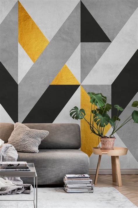 10 Living Room Geometric Wall Paint