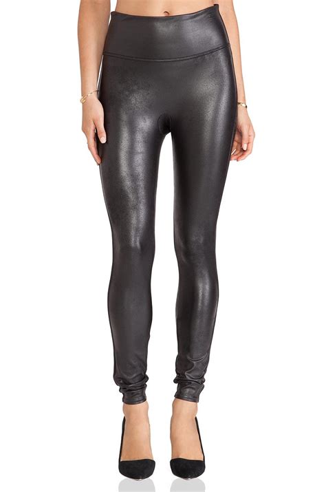 Spanx Synthetic Faux Leather Leggings In Black Lyst