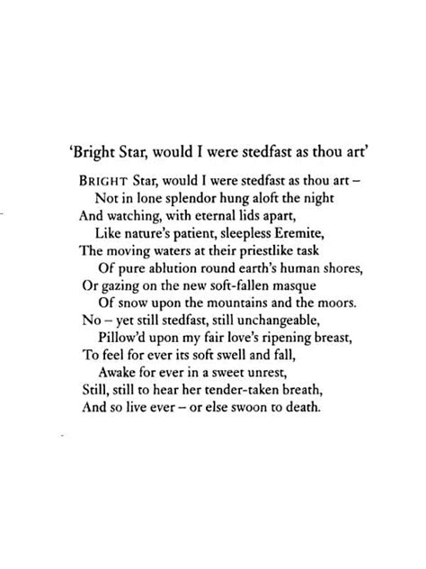One Of My Favourite Poems Of All Time Bright Star By John Keats