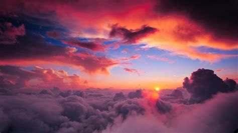 1920x1080 Red Sunrise Sky Clouds Coolwallpapersme