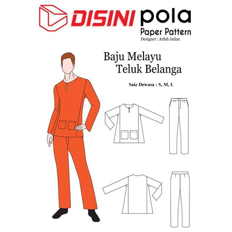 Seperti pakaian wanita melayu, terdapat sedikit perbezaan bagi baju tradisional. Pola Pakaian - Baju Melayu Teluk Belanga - designer Arfah ...