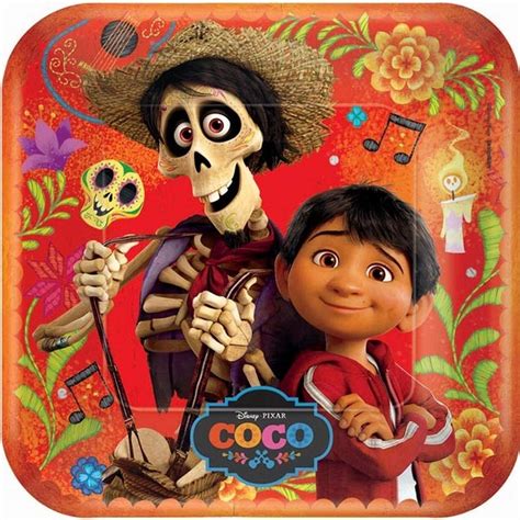 Disney Pixar Coco The Movie Square Dinner Plates 8 Pack Amazon Ca Toys And Games