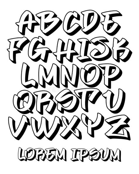 Graffiti Alphabet Handwritten Vector Lowercase Font Stock Vector