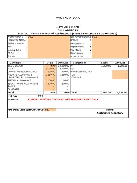 Copy Of Sample Of Pay Slip Government Finances Taxes