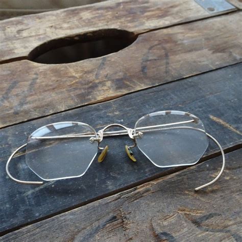 Stylish Vintage Uoc Rim Less Art Deco Eyeglass Frames