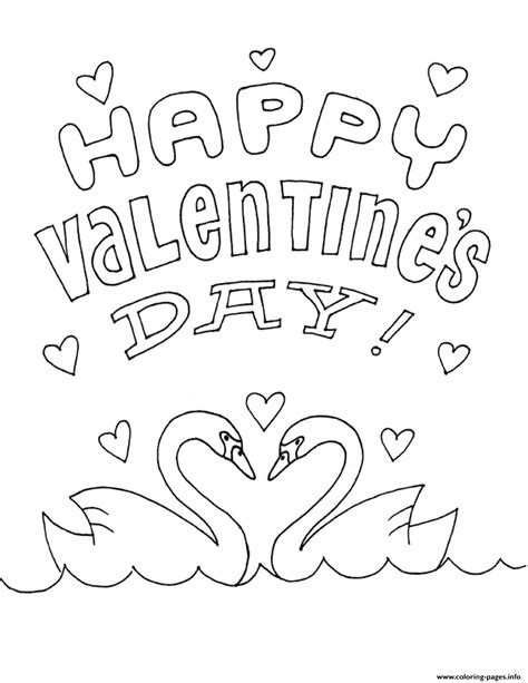 Swans Valentines S858d Coloring Page Printable