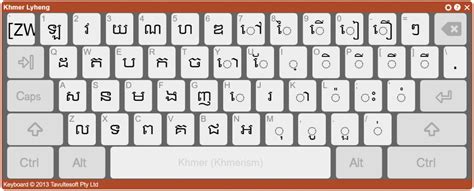 Standard Khmer Unicode Keyboard