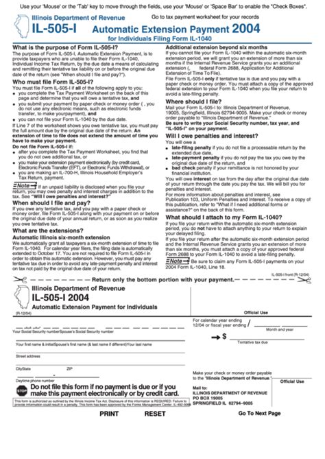 Il Form 505 I Printable Printable Forms Free Online
