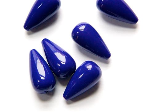 Vintage Blue Acrylic Teardrop Beads Bds305