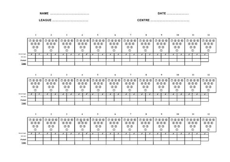 Bowling Printable Score Form Printable Forms Free Online