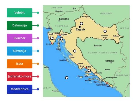 Karta Hrvatske - Dijagram s okvirima