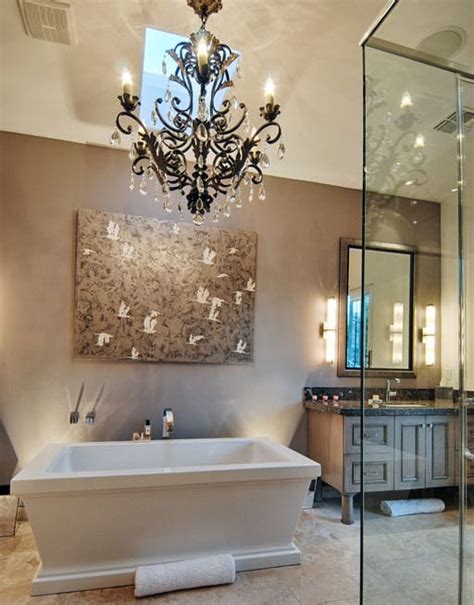 27 Gorgeous Bathroom Chandelier Ideas Designing Idea