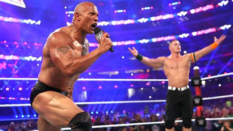 John Cena Returns And Joins The Rock At Wrestlemania Wwe