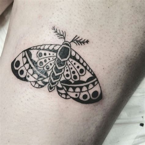 Blackwork Moth Tattoo By Nico Di Pisarro Print Tattoos Paw Print