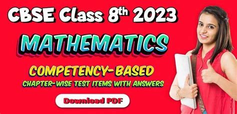 Cbse Class Th Mathematics Chapter Wise Competency Based Test Items With Answers