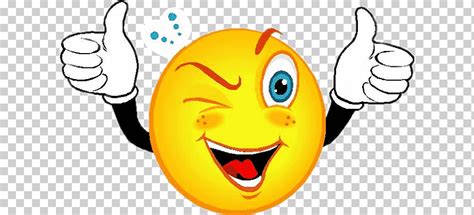 Descarga Gratis Emoticon Sonriente Abrir Guiño Emoji Pulgares Hacia