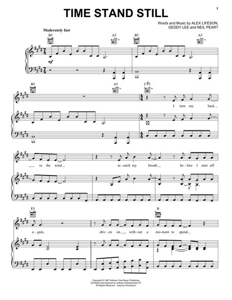 Rush e rush e rush e rush e rush e check out my content on other platforms learn piano the easiest way! Time Stand Still Sheet Music | Rush | Piano, Vocal ...