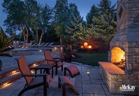 Outdoor Living Fireplace And Fire Pit Landscape Lighting