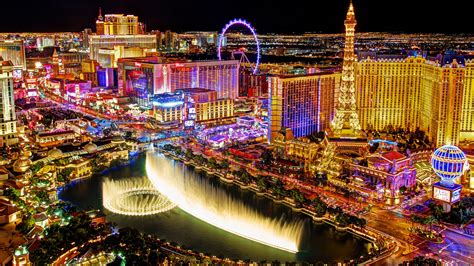 Las Vegas Strip At Night Seen From The Balcony Of The Cosmopolitan