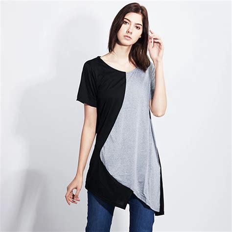 plus size 4xl patchwork tshirt women basic tee cotton blend short sleeve o neck t shirt summer