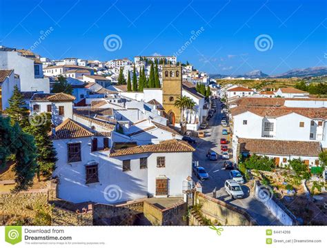 Ronda, Altes Stadtstadtbild Spaniens Auf Der Tajo-Schlucht ...