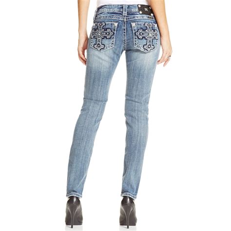 Lyst Miss Me Rhinestone Cross Skinny Jeans In Blue