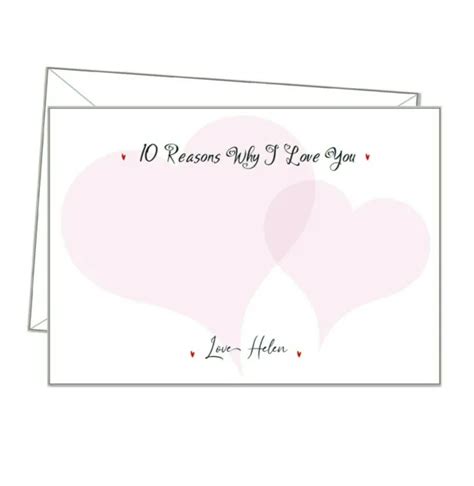Reasons Why I Love You Valentines Personalised Cards Girlfriend