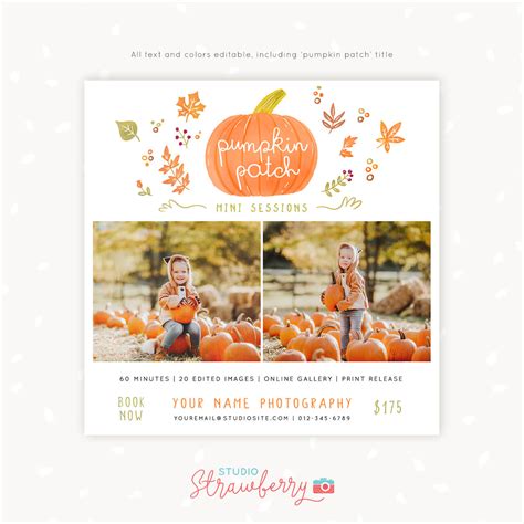 Pumpkin Patch Mini Session Template Strawberry Kit