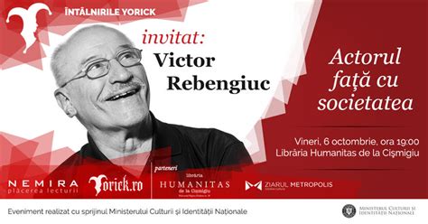 Era un copil drăguţ, un copil iubit. Victor Rebengiuc invitat la Întâlnirile Yorick - Actorul ...