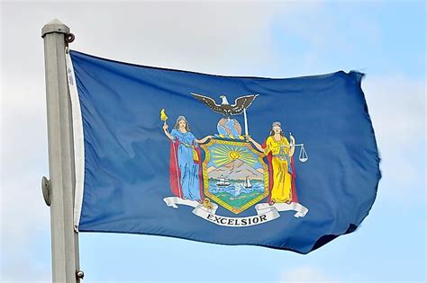 Coat of arms of the u.s. New York State Flag - WorldAtlas.com