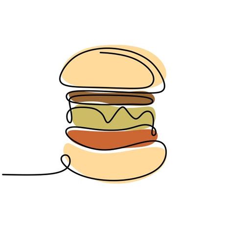 Illustration Vector Food Illustrations Vector Art Burger Drawing