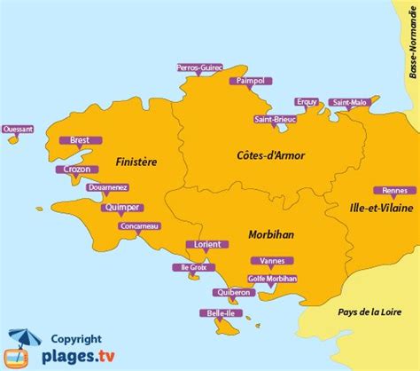 Plages Bretagne Liste des stations balnéaires Bretagne Plages tv
